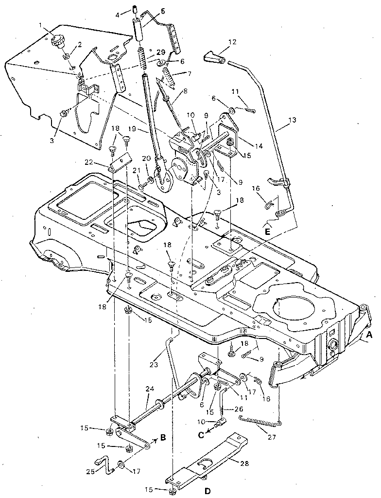 Suspension System Diagram and Parts List for 502259281  Craftsman Lawn Tractor