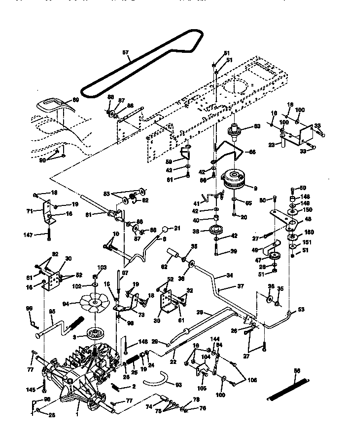 Ground Drive Diagram and Parts List for 917272021  Craftsman Lawn Tractor