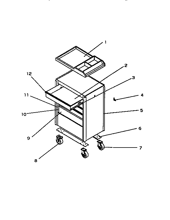 Unit Parts Diagram and Parts List for 706655742  Craftsman Tool Stand & Cart