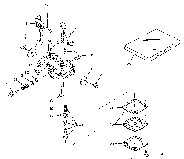 Carburetor Diagram and Parts List for 200203172  Craftsman Engine