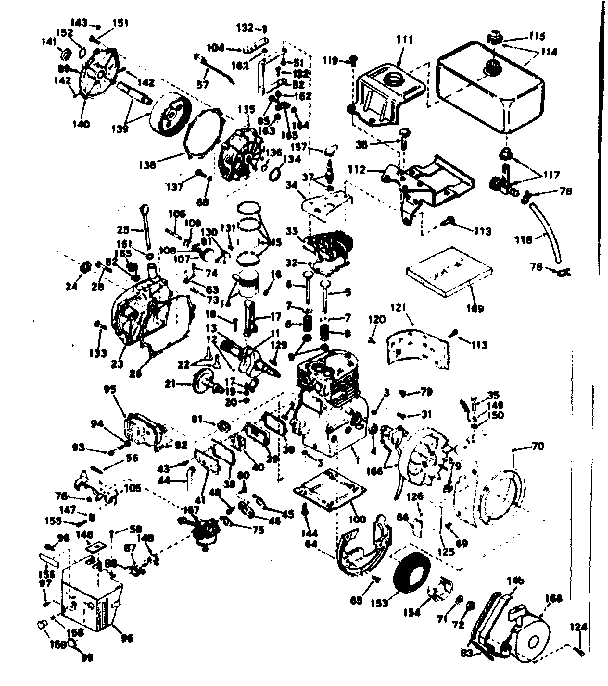 Basic Engine Diagram and Parts List for 143626262  Craftsman Engine