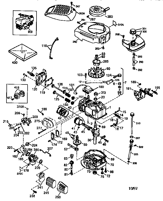 Engine Lev115-360008a/143.976258 Diagram and Parts List for 143976258  Craftsman Engine