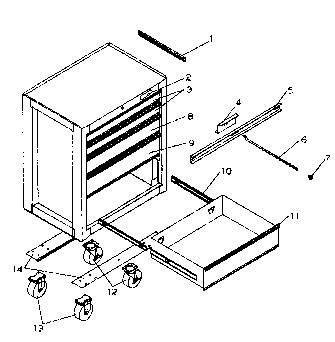 Chest Diagram and Parts List for 706659052  Craftsman Tool Stand & Cart