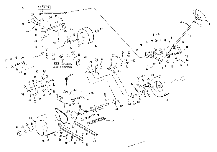 Steering And Front Axle Diagram and Parts List for 536250920  Craftsman Lawn Tractor