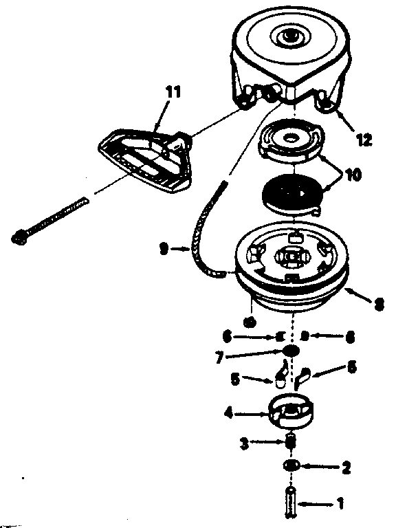 Rewind Starter No. 590630 Diagram and Parts List for 143796042  Craftsman Engine
