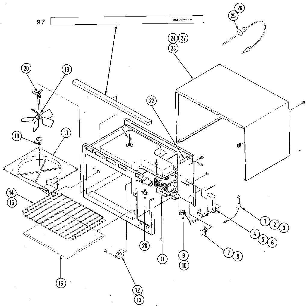 Body/liner/trim Upper Oven Diagram and Parts List for 489520  Craftsman Cabinet