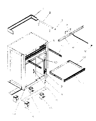 Cabinet Parts Diagram and Parts List for 706653273  Craftsman Tool Stand & Cart
