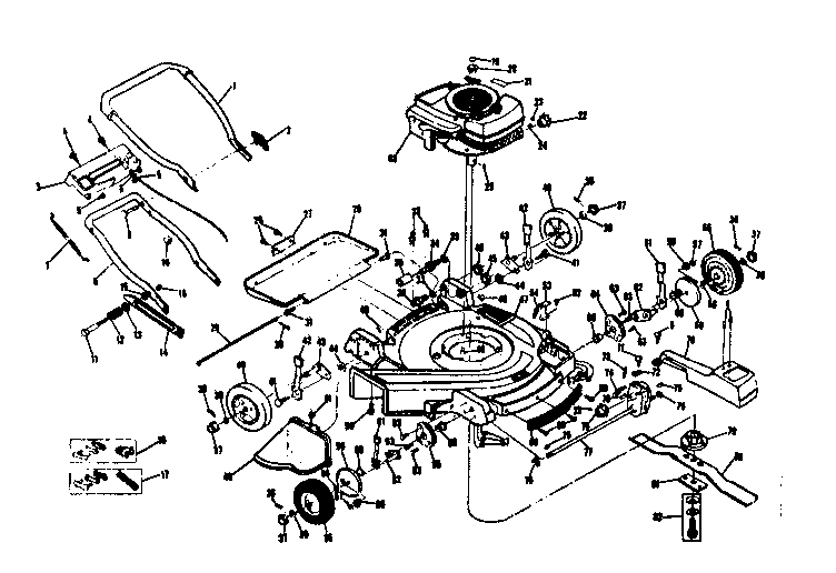 Replacement Parts Diagram and Parts List for 13197808  Craftsman Lawn Mower