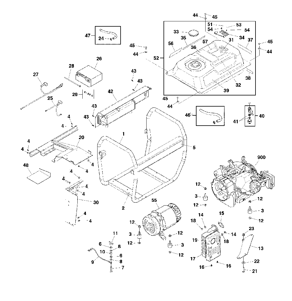 Main unit Diagram and Parts List for CMXGGAS030733  Craftsman Generator