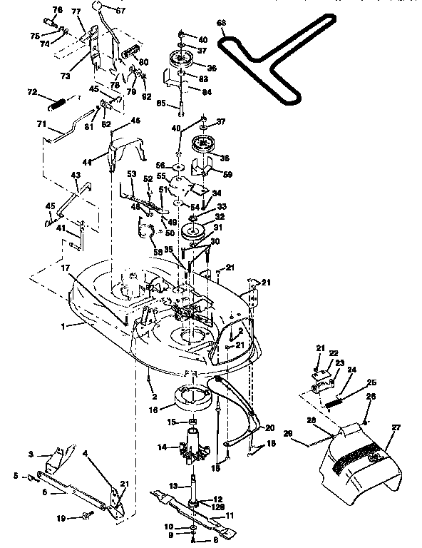 Mower Diagram and Parts List for 917256830  Craftsman Lawn Tractor