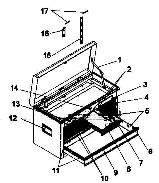 Chest Diagram and Parts List for 706599024  Craftsman Tool Stand & Cart