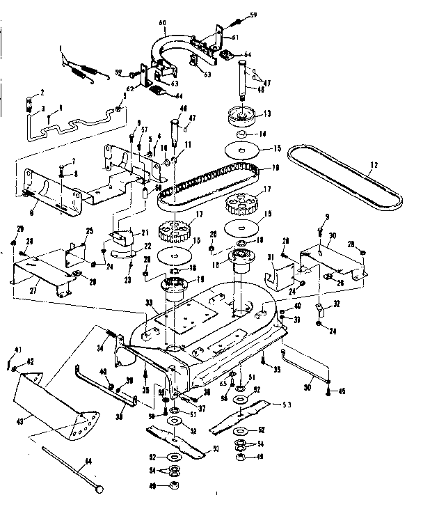 Mower Housing Diagram and Parts List for 13196600  Craftsman Engine