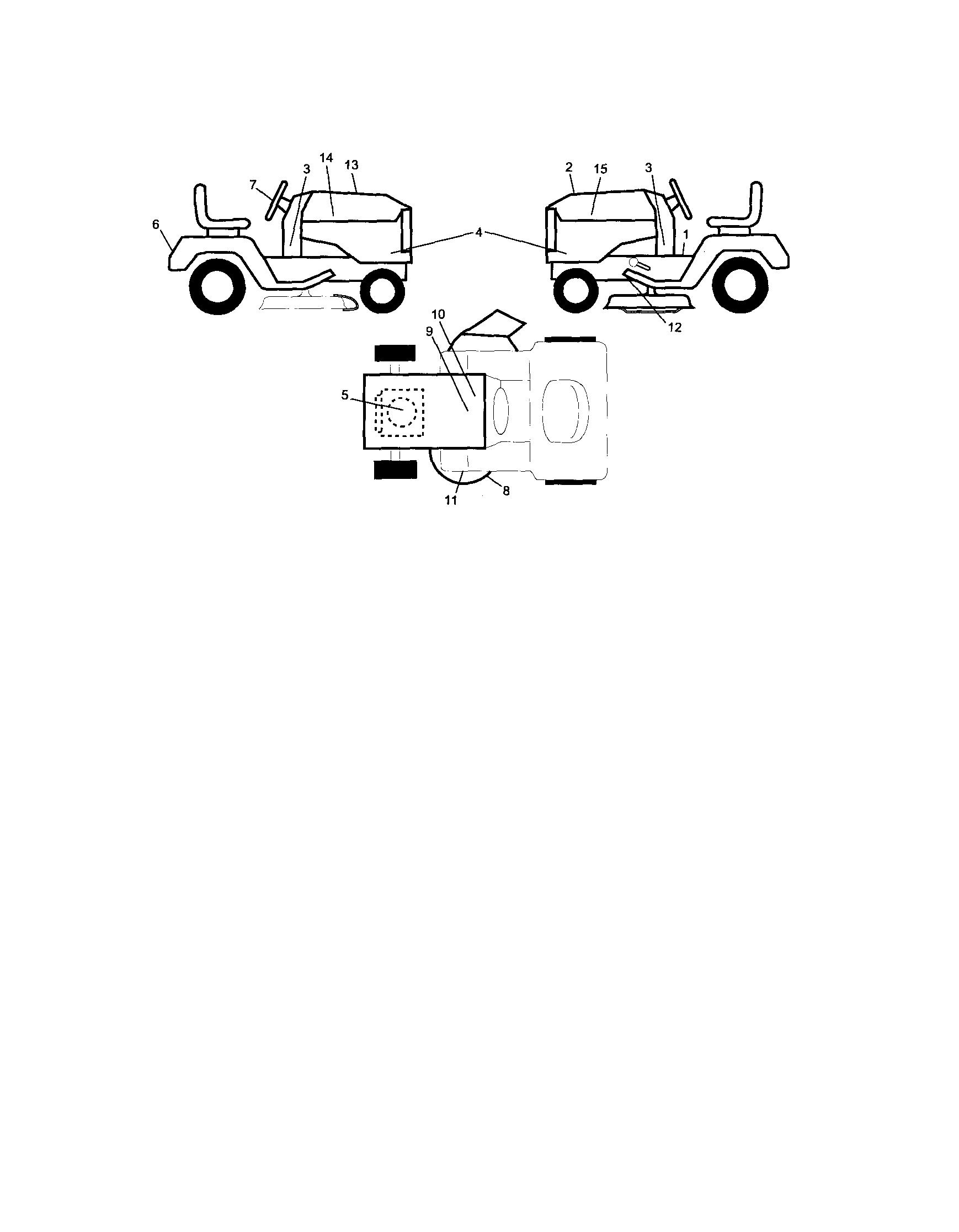 Decals Diagram and Parts List for 917276846  Craftsman Lawn Tractor