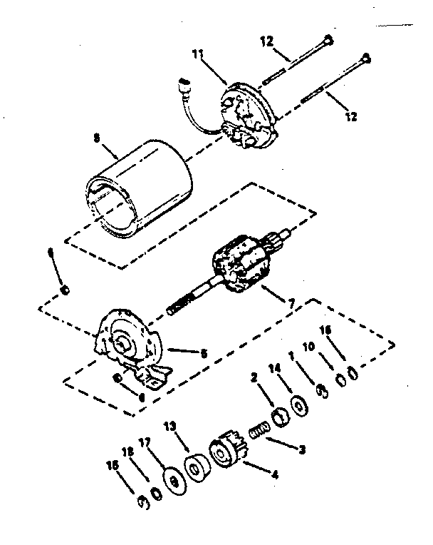 Electric Starter Motor No. 34934 Diagram and Parts List for 143374112  Craftsman Engine