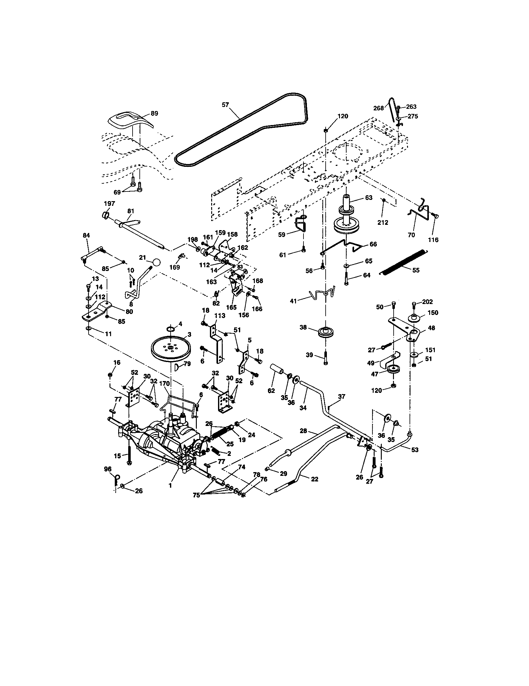 Ground Drive Diagram and Parts List for 917277251  Craftsman Lawn Tractor