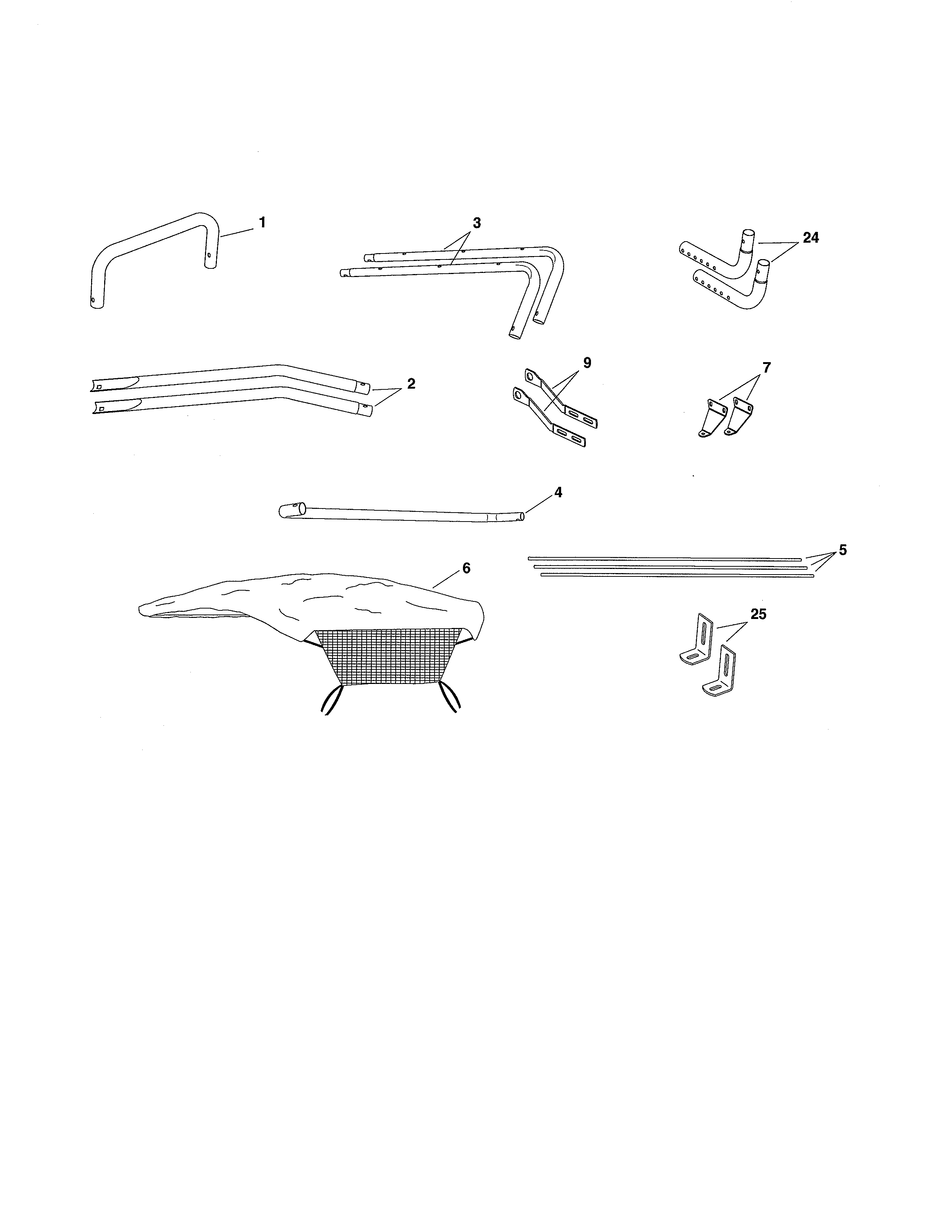 Carton Contents Diagram and Parts List for 486242101  Craftsman Lawn Tractor