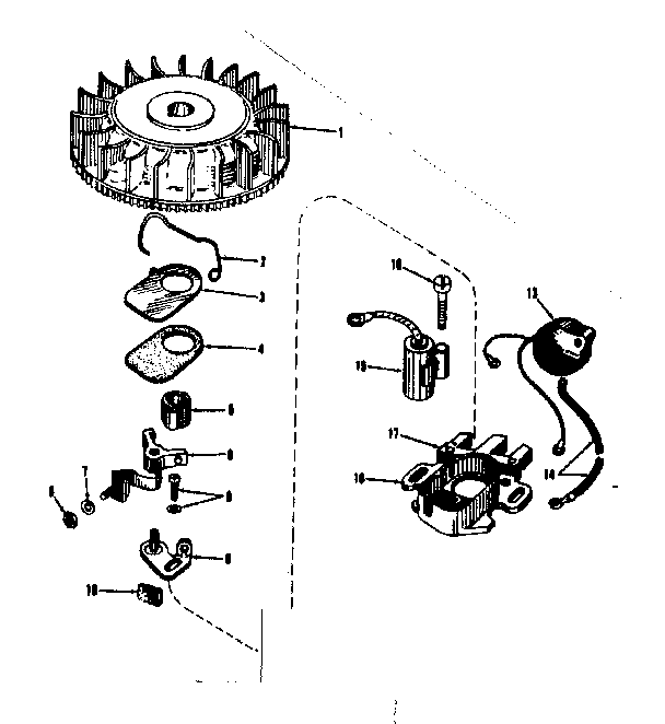Magneto (phelon F-3220-g) Diagram and Parts List for 14340301  Craftsman Engine