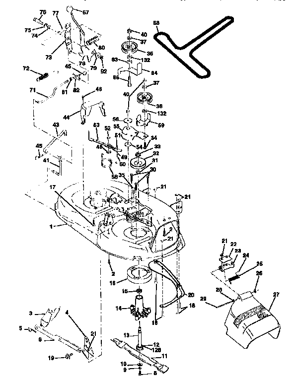 Mower Diagram and Parts List for 917258100  Craftsman Lawn Tractor