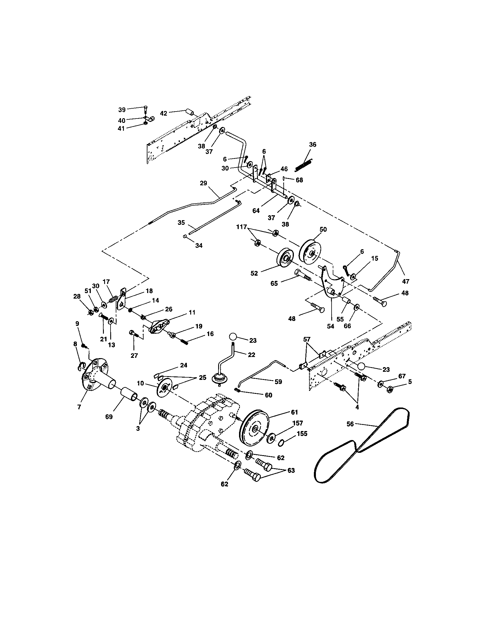 Ground Drive Diagram and Parts List for 917276210  Craftsman Lawn Tractor