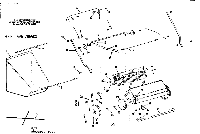 Replacement Parts Diagram and Parts List for 536796502  Craftsman Lawn Tractor