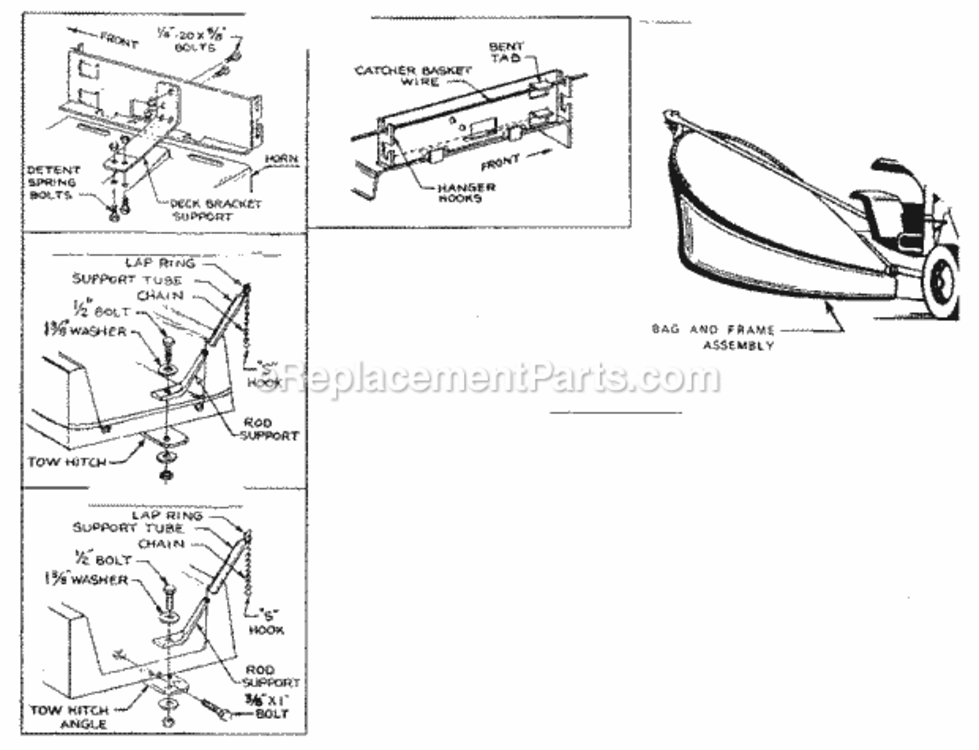 Page E Diagram and Parts List for 80452  Craftsman Lawn Tractor Accessories