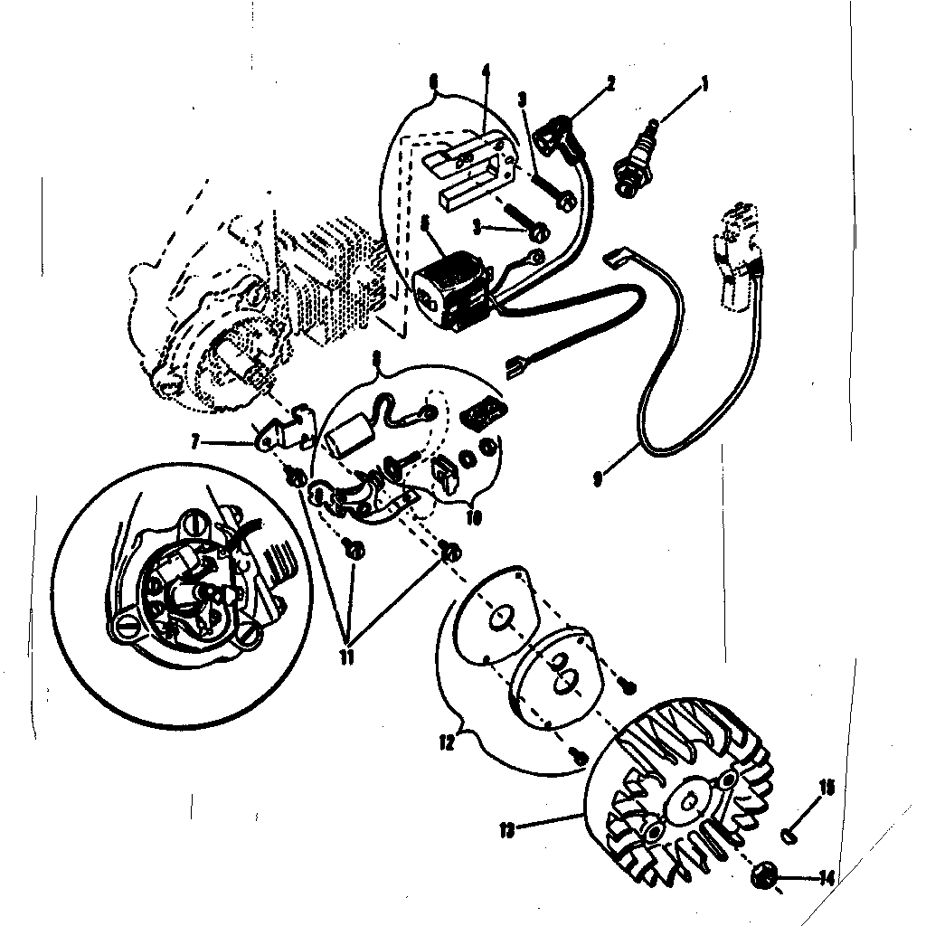 Ignition Diagram and Parts List for 917351270  Craftsman Chainsaw