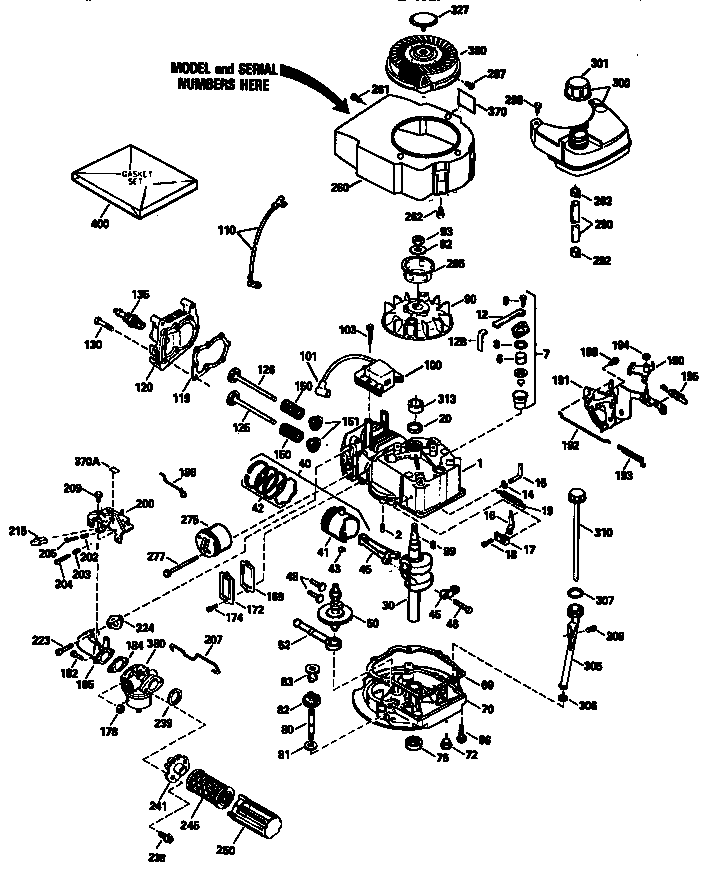 Craftsman 4-cycle Engine Diagram and Parts List for 143944010  Craftsman Engine