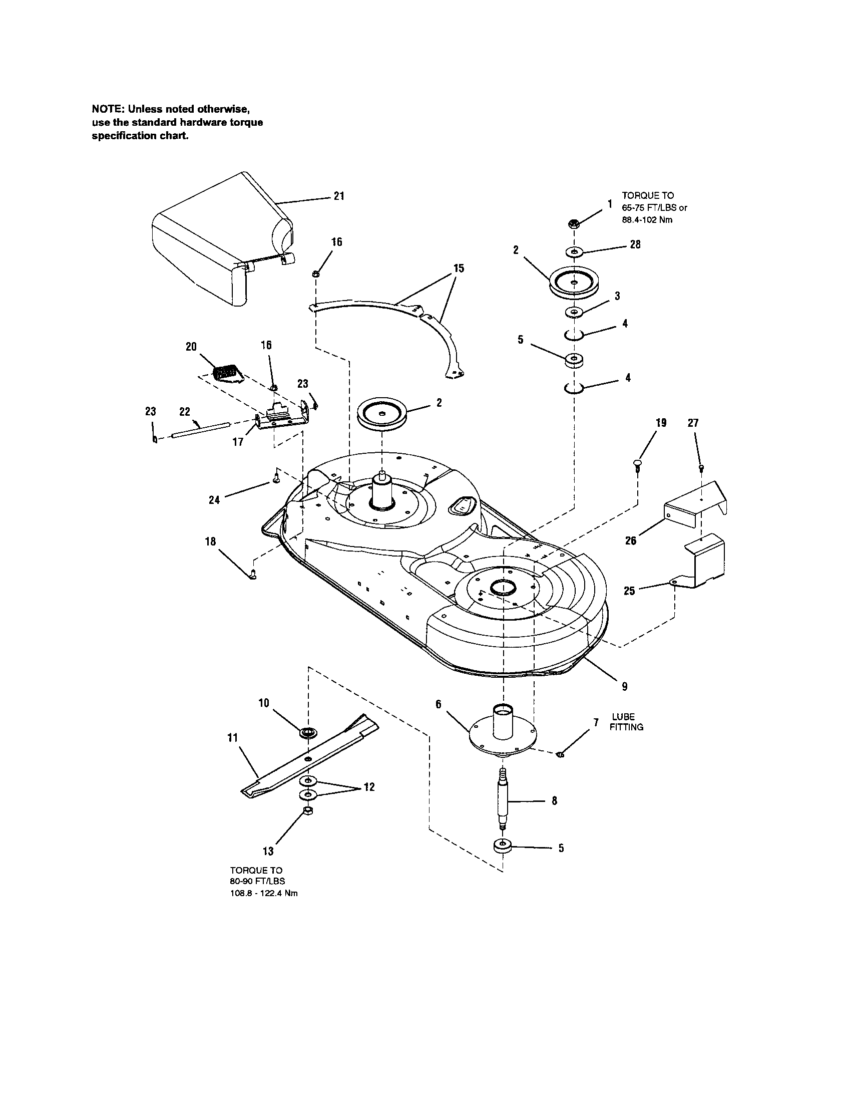 Mower Deck-housing/arbor Diagram and Parts List for 10726786  Craftsman Engine