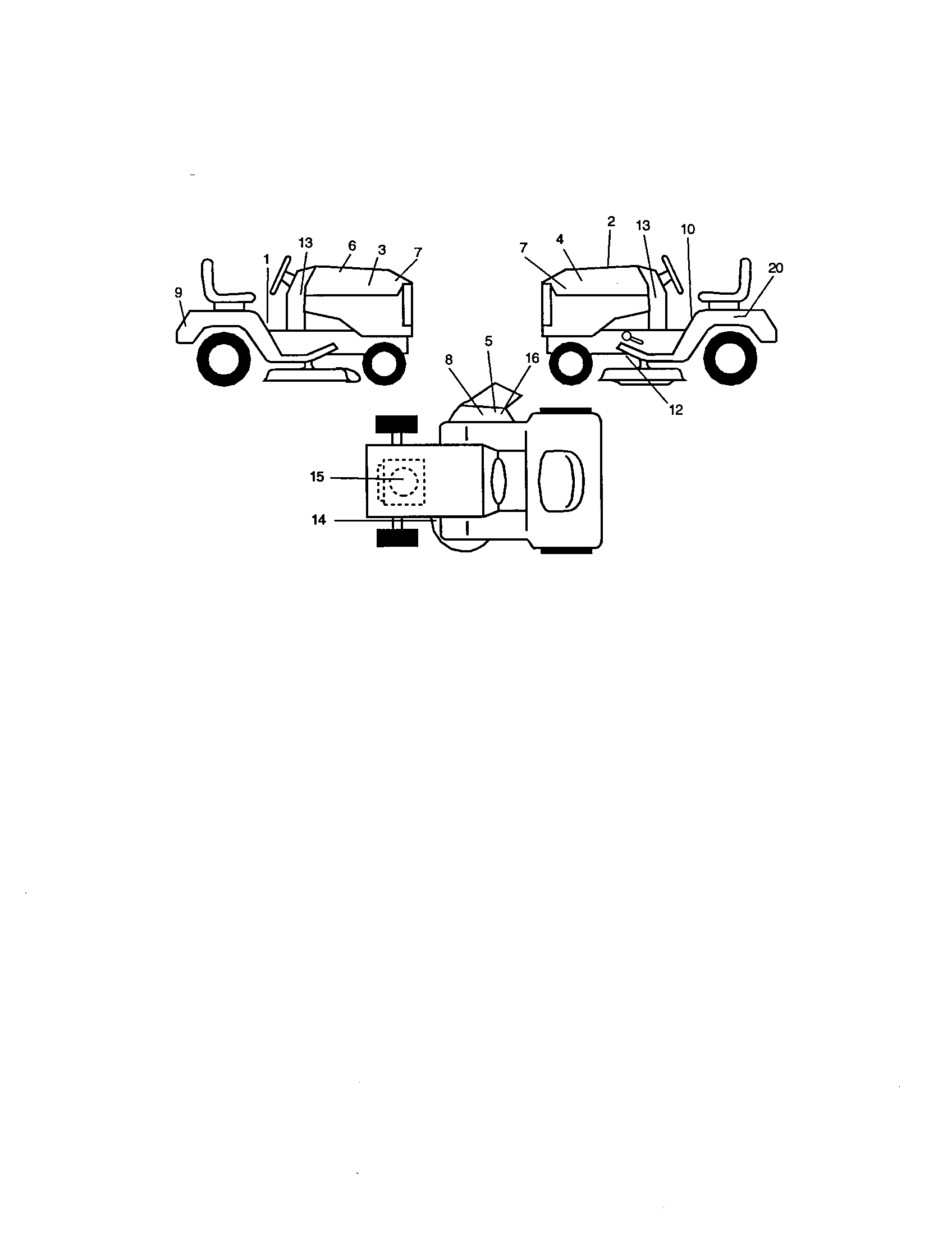 Decals Diagram and Parts List for 917271645  Craftsman Lawn Tractor