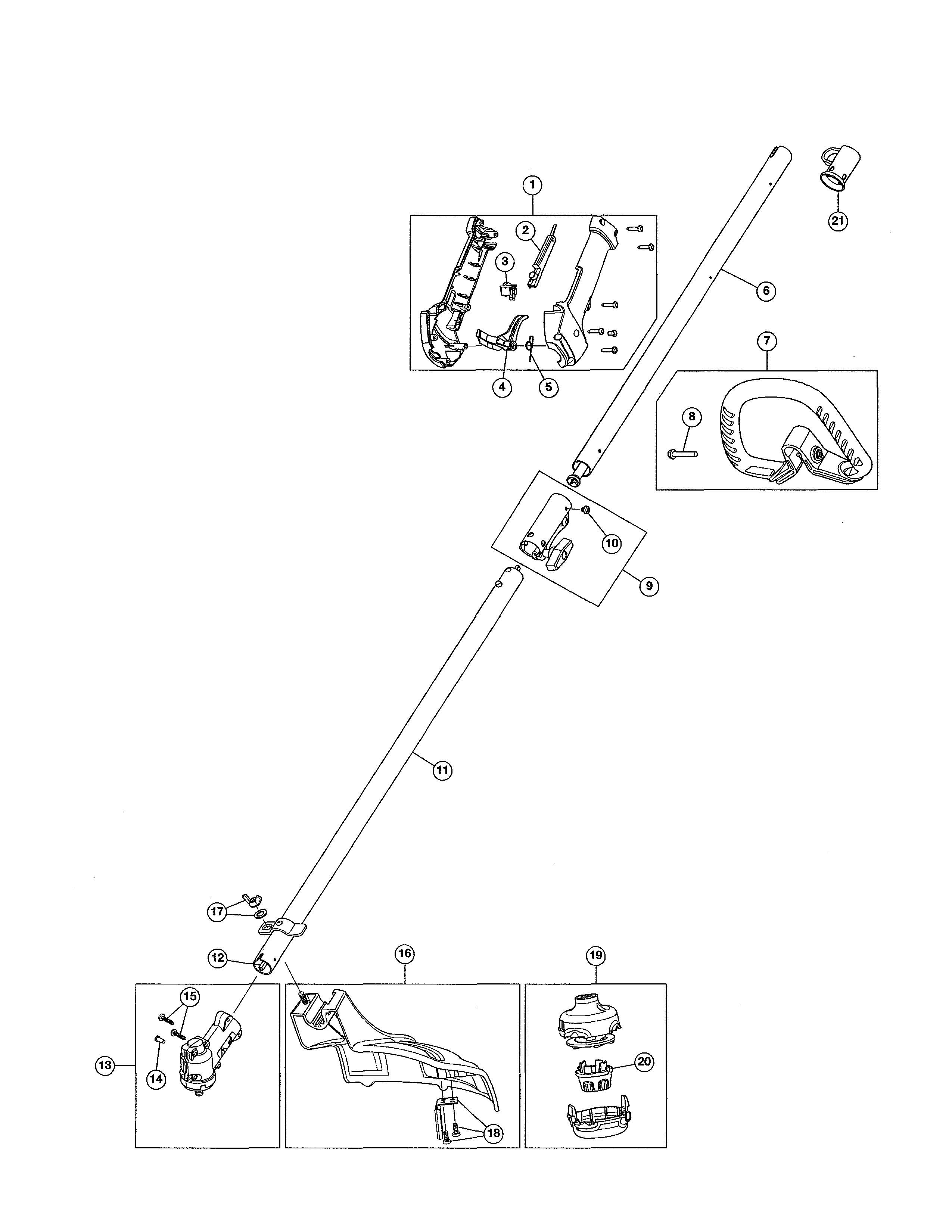 Throttle Housing/shaft/shield Diagram and Parts List for 316740890  Craftsman Trimmer