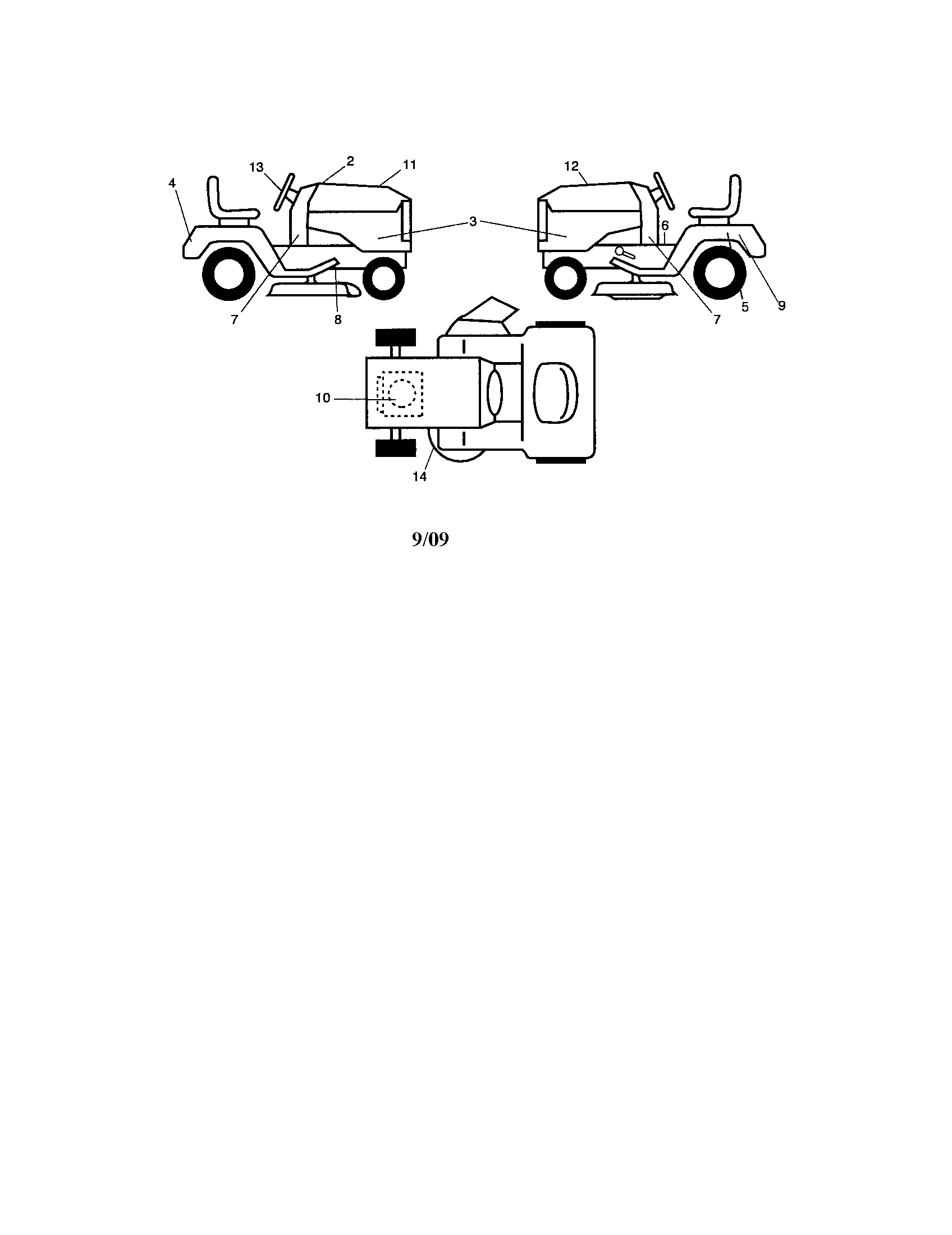 Decals Diagram and Parts List for 917287242  Craftsman Lawn Tractor