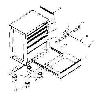 Cabinet Parts Diagram and Parts List for 706623892  Craftsman Tool Stand & Cart