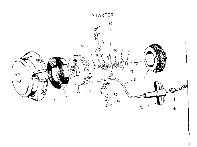 Starter Diagram and Parts List for 91760031  Craftsman Chainsaw