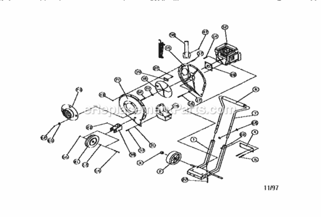 Page A Diagram and Parts List for 811779800  Craftsman Chipper Shredder