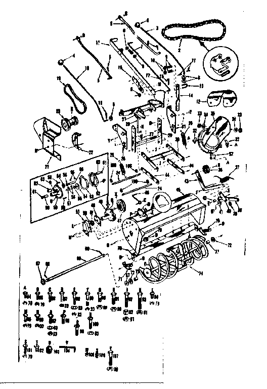 Replacement Parts Diagram and Parts List for 91762608  Craftsman Snow Blower