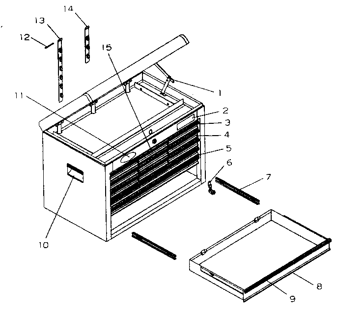 Cabinet Parts Diagram and Parts List for 706619521  Craftsman Tool Stand & Cart