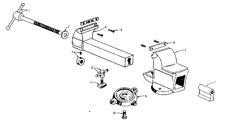 Unit Parts Diagram and Parts List for 50651777  Craftsman Vise