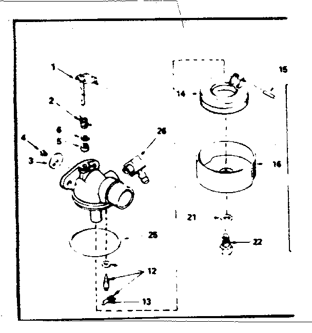 Carburetor Diagram and Parts List for 143334132  Craftsman Engine