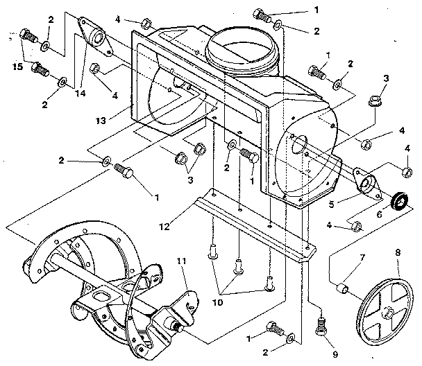 Auger Housing Diagram and Parts List for 536884330  Craftsman Snow Blower