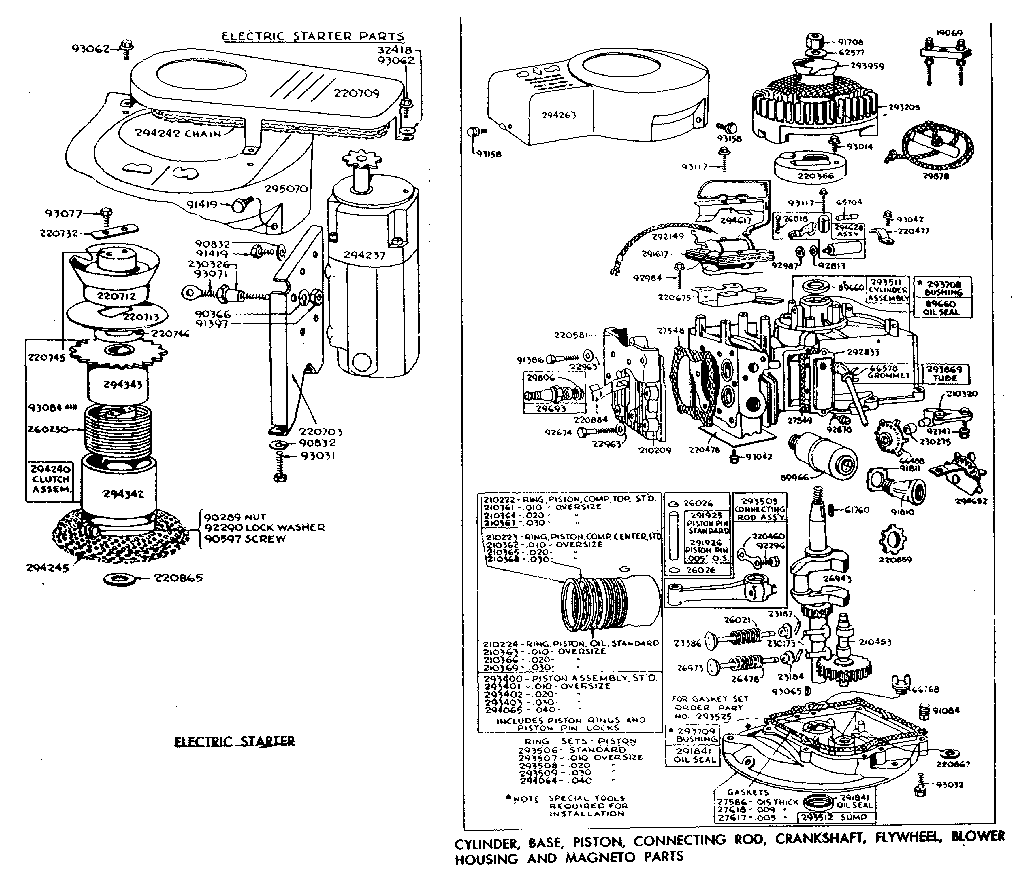 Replacement Parts Diagram and Parts List for 5006B-HS  Craftsman Engine