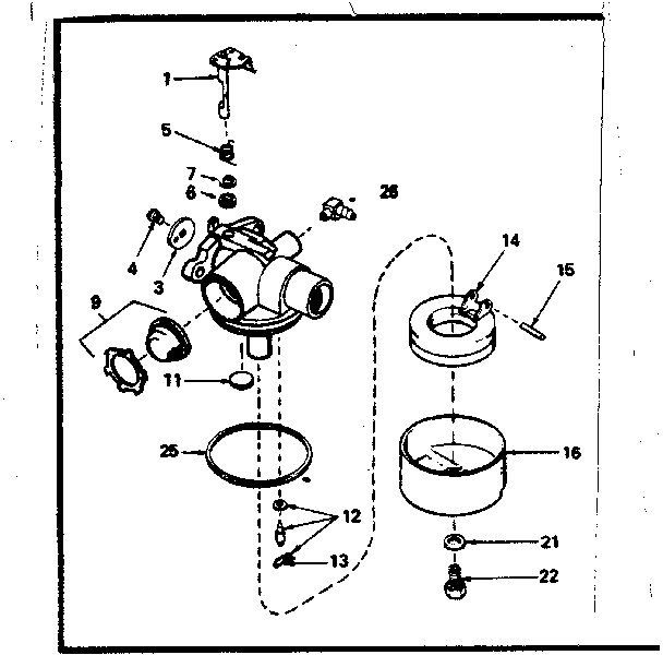 Carburetor Diagram and Parts List for 143384442  Craftsman Engine