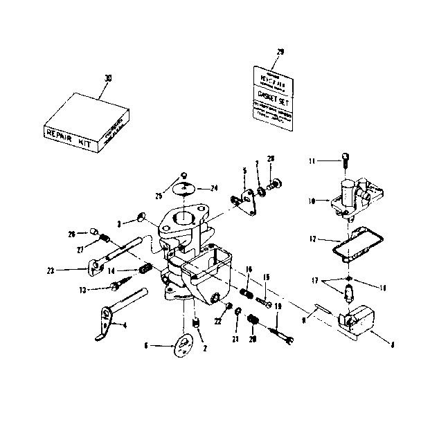 Carburetor No. 29349 (tillotson No. E-7a) Diagram and Parts List for 143502021  Craftsman Engine