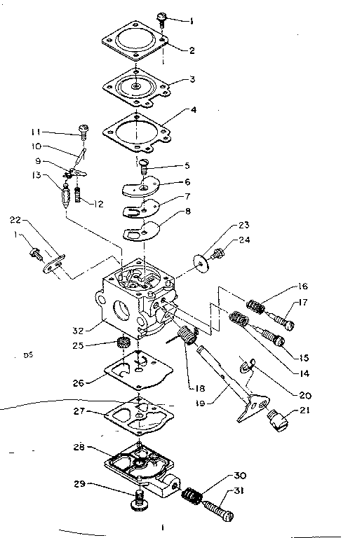 Carburetor Diagram and Parts List for 271281710  Craftsman Trimmer