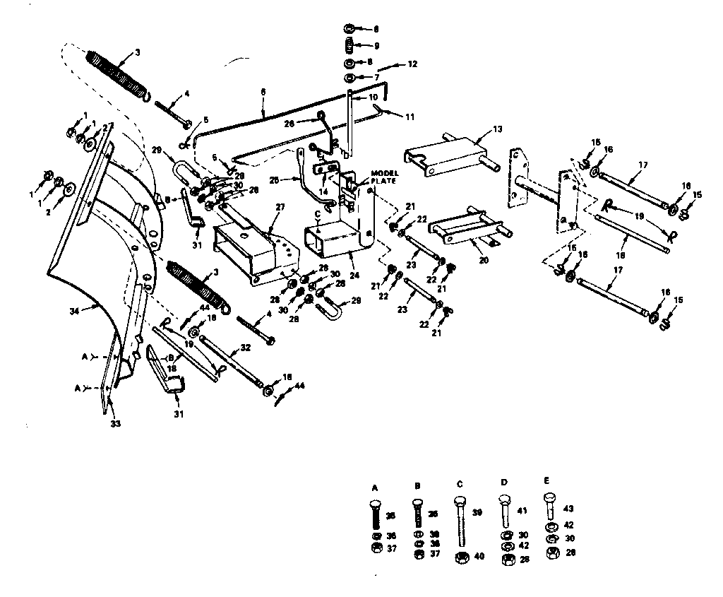 Sears 46 Inch Dozer-model Number 486.254021 Diagram and Parts List for 486254020  Craftsman Snow Blower