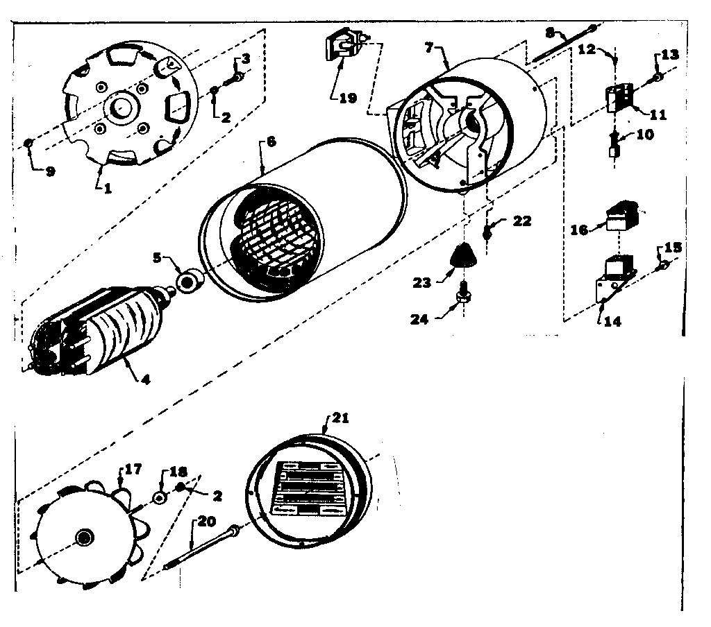 Alternator Diagram and Parts List for 5805420-0  Craftsman Engine
