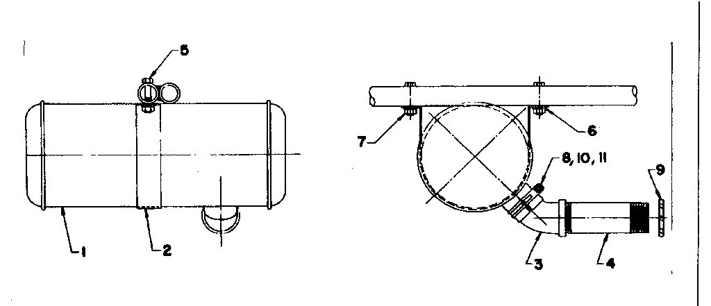 Muffler Assembly Diagram and Parts List for 5803182-3  Craftsman Engine