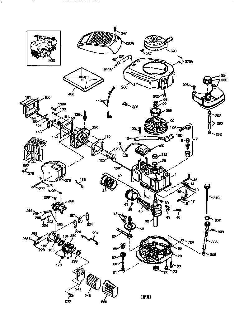 Engine 143.986714 Diagram and Parts List for 143986714  Craftsman Engine