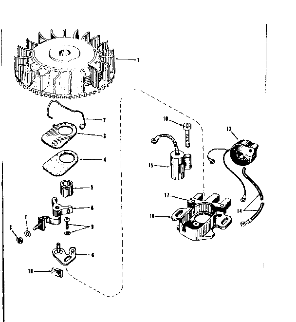 Magneto No. 29980 Diagram and Parts List for 143501181  Craftsman Engine