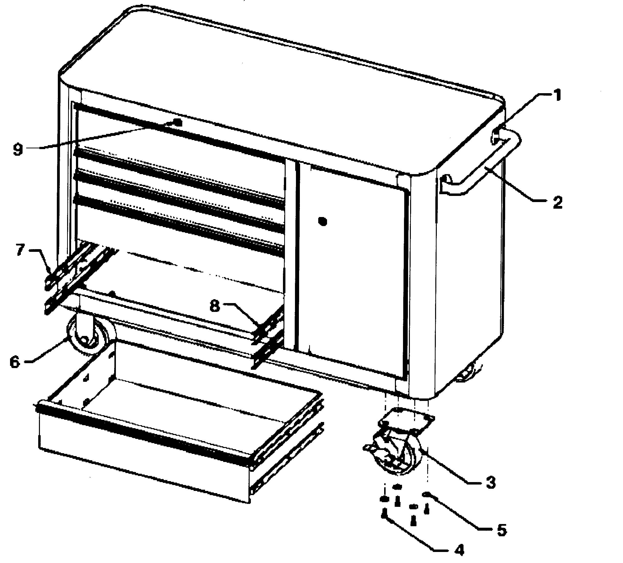 Tool Cabinet Diagram and Parts List for 12029686  Craftsman Tool Stand & Cart