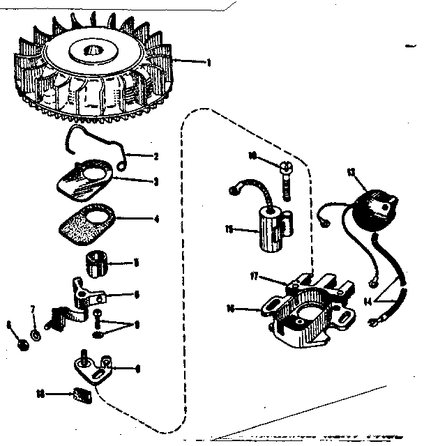 Magneto (phelon F-3220-h2) Diagram and Parts List for 143103021  Craftsman Engine